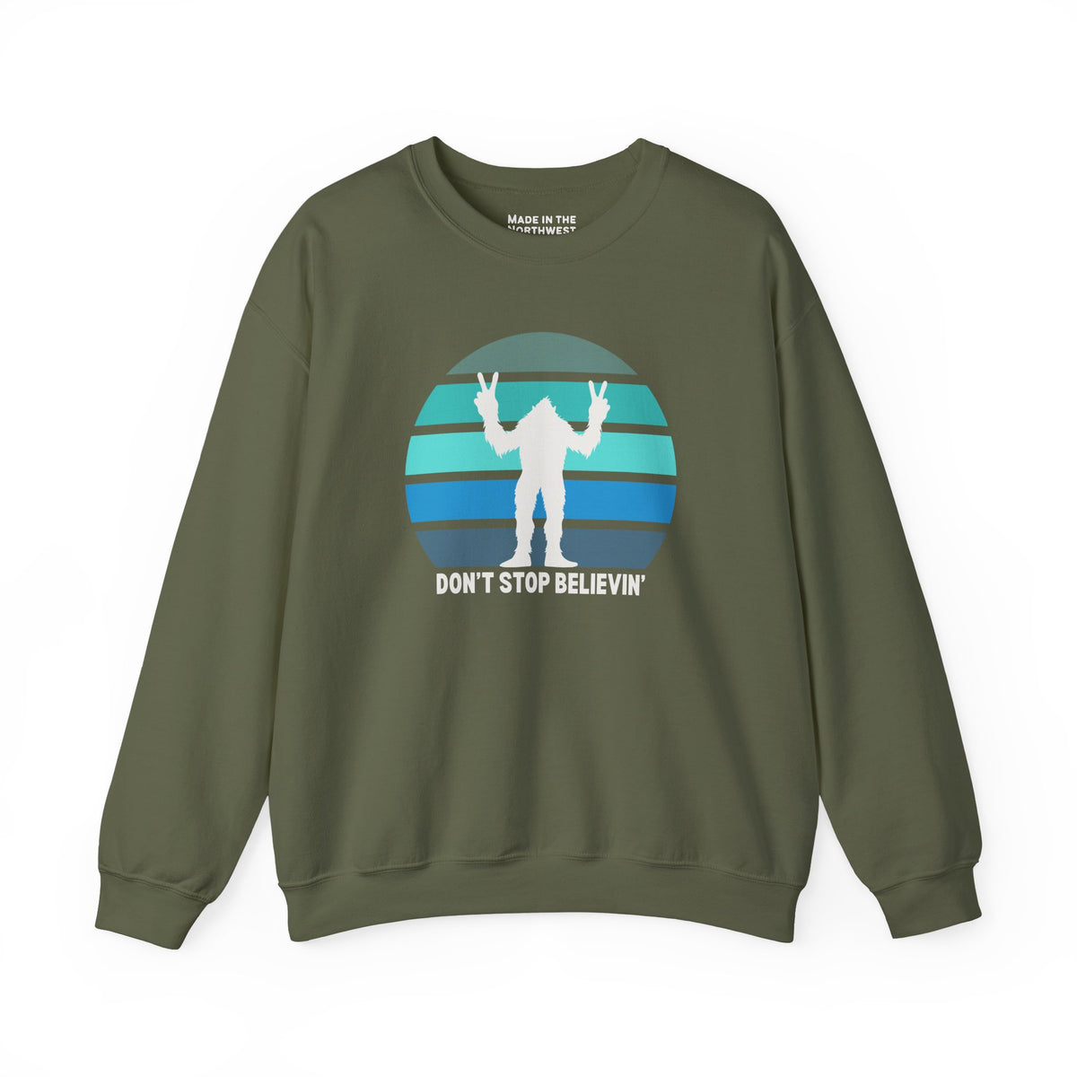 Don't Stop Believin' Bigfoot Heavy Blend Classic Sweatshirt