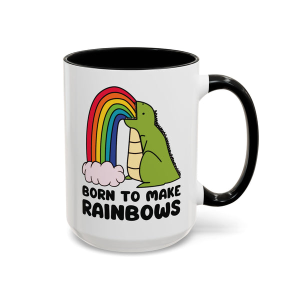Born to Make Rainbows Dinosaur Ceramic Coffee Mug