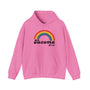 Pink Tacoma Pride hoodie with vibrant rainbow graphic celebrating LGBTQ+ community and self-expression.