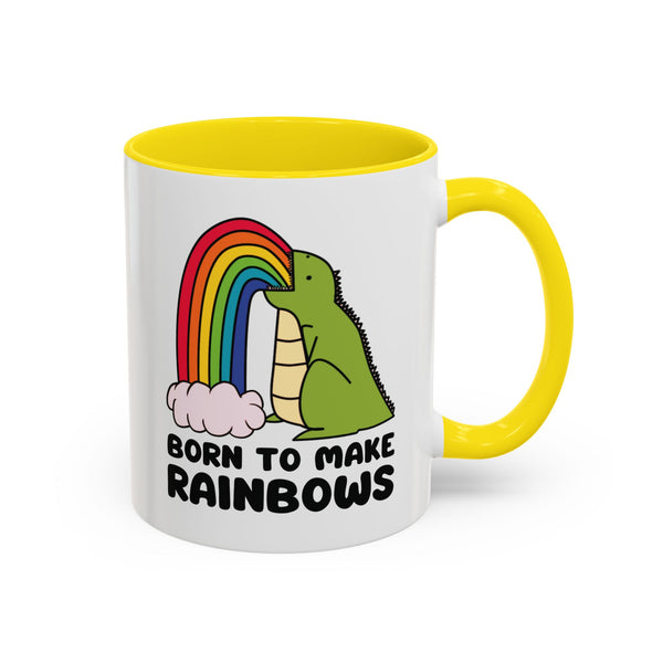 Born to Make Rainbows Dinosaur Ceramic Coffee Mug