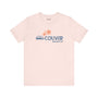 Groovy VAN-Couver Vibes Premium Soft Tee featuring retro van graphic and floral accents.