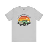 Vintage Bronco graphic tee with sunset design ideal for adventure lovers and those seeking freedom from daily life.