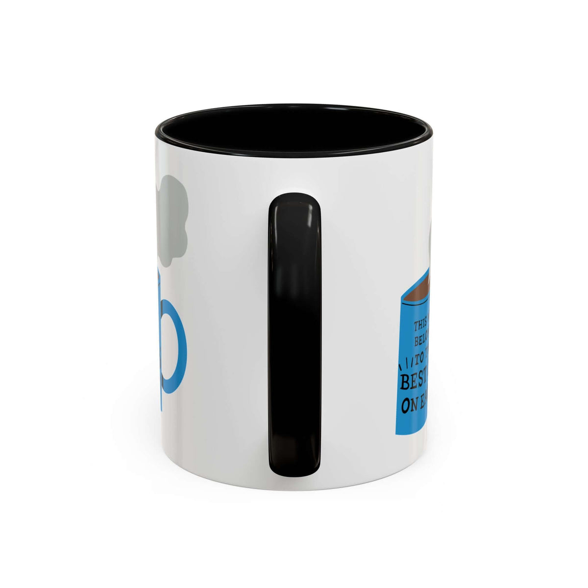 Best Dad on Earth Mug with playful design and black interior for coffee enjoyment.