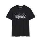 Black Proud Member of the Wagon Mafia softstyle t-shirt featuring a stylish wagon design.