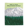 Mount St Helens blanket featuring the phrase World's Biggest Ash-Hole with dramatic mountain graphic.