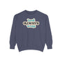 love always wins sweatshirt featuring a cozy design with a heartfelt message.