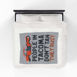 People in Tacoma Don't Tan They Rust Lightweight Cozy Blanket featuring a vintage car design, perfect for embracing Tacoma's charm.