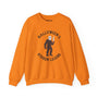 Orange sweatshirt featuring Bigfoot dressed as Jason with a knife, titled 'Halloween's Hidden Legend'.