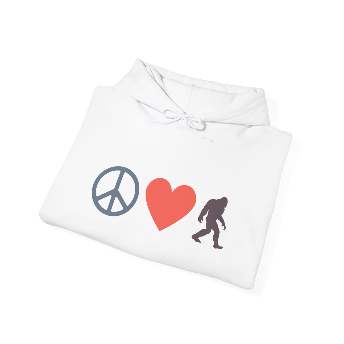 Peace, Love, and Bigfoot Cozy Hoodie