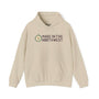 "Made in the Northwest logo hoodie with compass design, beige sweatshirt for Pacific Northwest pride and outdoor adventures"