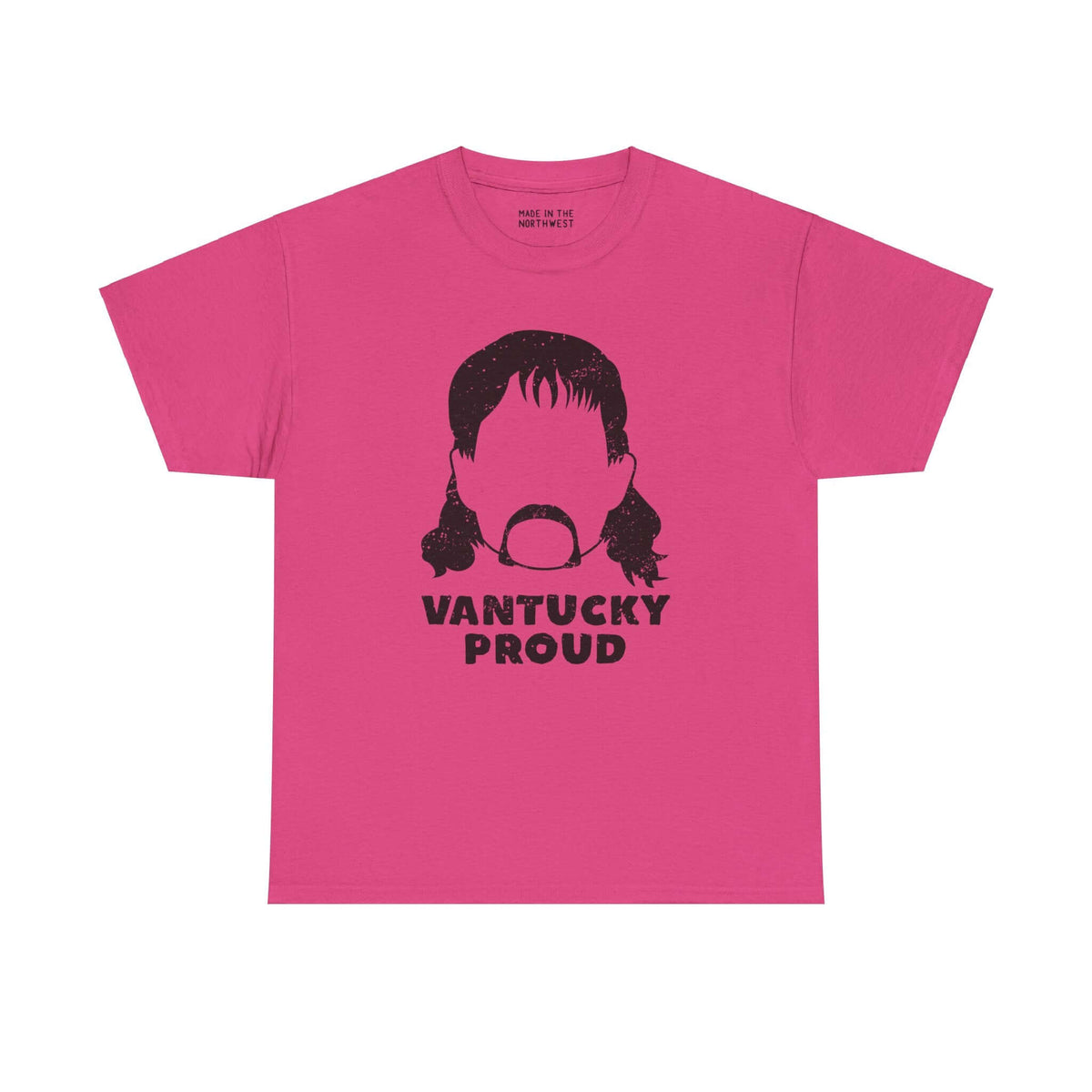 "Vantucky Proud Rusty McCoy Athletic Tee in pink with bold graphic design"