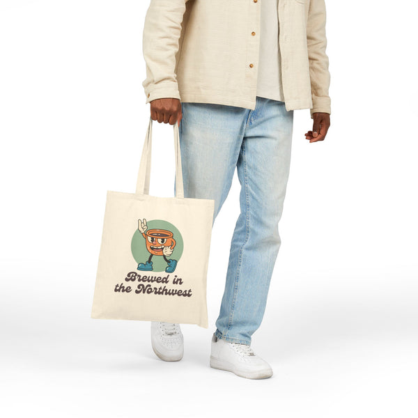 Brewed in the Northwest Coffee Cotton Canvas Tote Bag