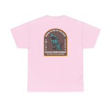 Pink tee featuring 'Born to Be in the Dirt' design for outdoor enthusiasts, highlighting adventure in the Pacific Northwest.