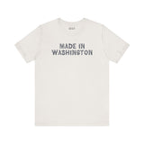 Made in Washington log font premium soft tee, celebrating Pacific Northwest roots and style.