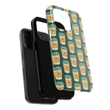 East Meets Roast tough phone case featuring Asian-inspired to-go coffee cup design on a sleek background.