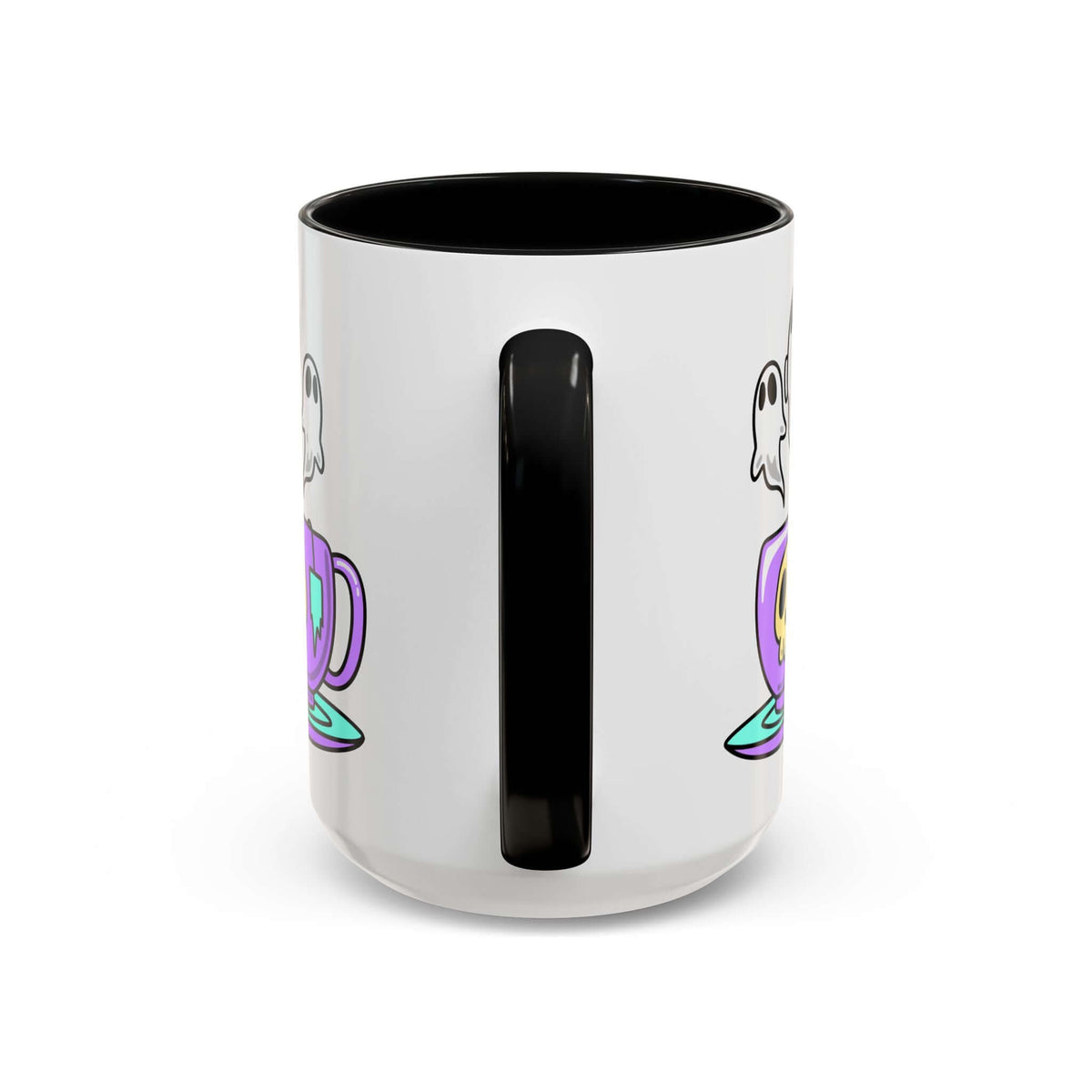 Let's Have a Spooky Tea Mug featuring a playful pastel purple design with a tiny skull and ghost steam.
