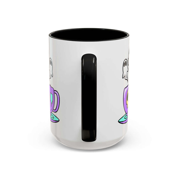 Let's Have a Spooky Tea Mug featuring a playful pastel purple design with a tiny skull and ghost steam.