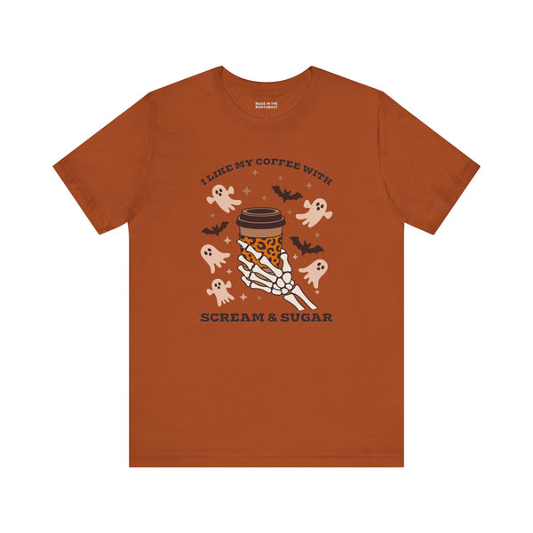 I Like My Coffee with Scream and Sugar Halloween Premium Soft Tee