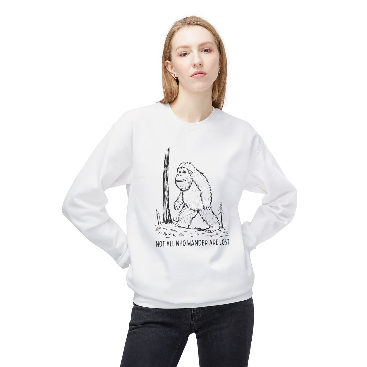 Not All Who Wander Are Lost Bigfoot Softstyle Midweight Sweatshirt