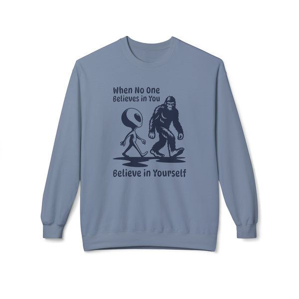 Believe in Yourself Bigfoot Alien Softstyle Midweight Sweatshirt