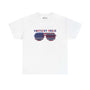 "White Vantucky Proud tee with American flag sunglasses design, showcasing local pride and Fourth of July flair."