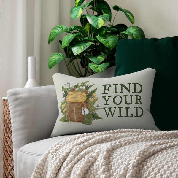 Find Your Wild Backpacker Lumbar Accent Pillow