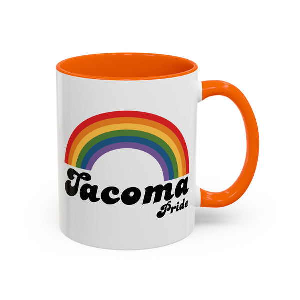 Retro Rainbow Tacoma Pride Ceramic Coffee Mug