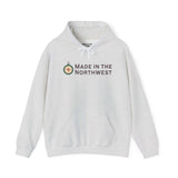Made in the Northwest Hoodie featuring a compass logo on a gray background to showcase Pacific Northwest pride.