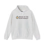 Made in the Northwest Hoodie featuring a compass logo on a gray background to showcase Pacific Northwest pride.
