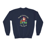 Kids' navy sweatshirt with gnome design and phrase 