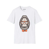 Gentleman of the Woods Bigfoot T-shirt with a well-groomed Sasquatch, glasses, and bowtie design.