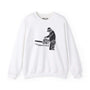 Unisex crewneck sweatshirt featuring a lumberjack with chainsaw and 'I Hugged it First' design.