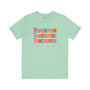 Mint green Vancouver trio design soft tee with bold, colorful block letters. Perfect for expressing love for the city.