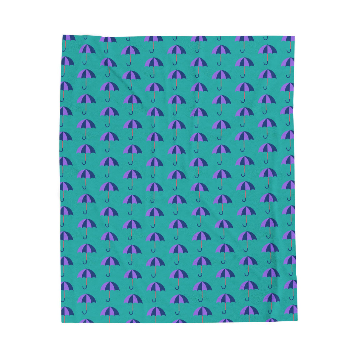 Rain & Runways Umbrella Pattern PNW Lightweight Cozy Blanket featuring colorful umbrella design.