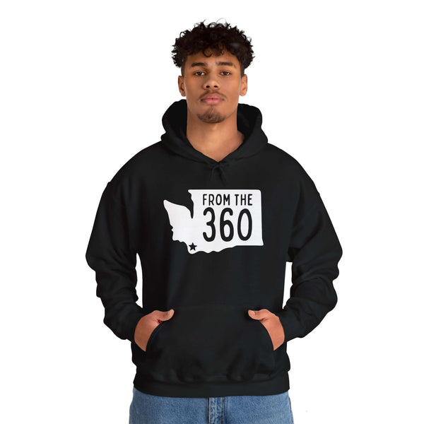 From the 360 hoodie featuring Washington state silhouette and Vancouver star, perfect for local pride and style.