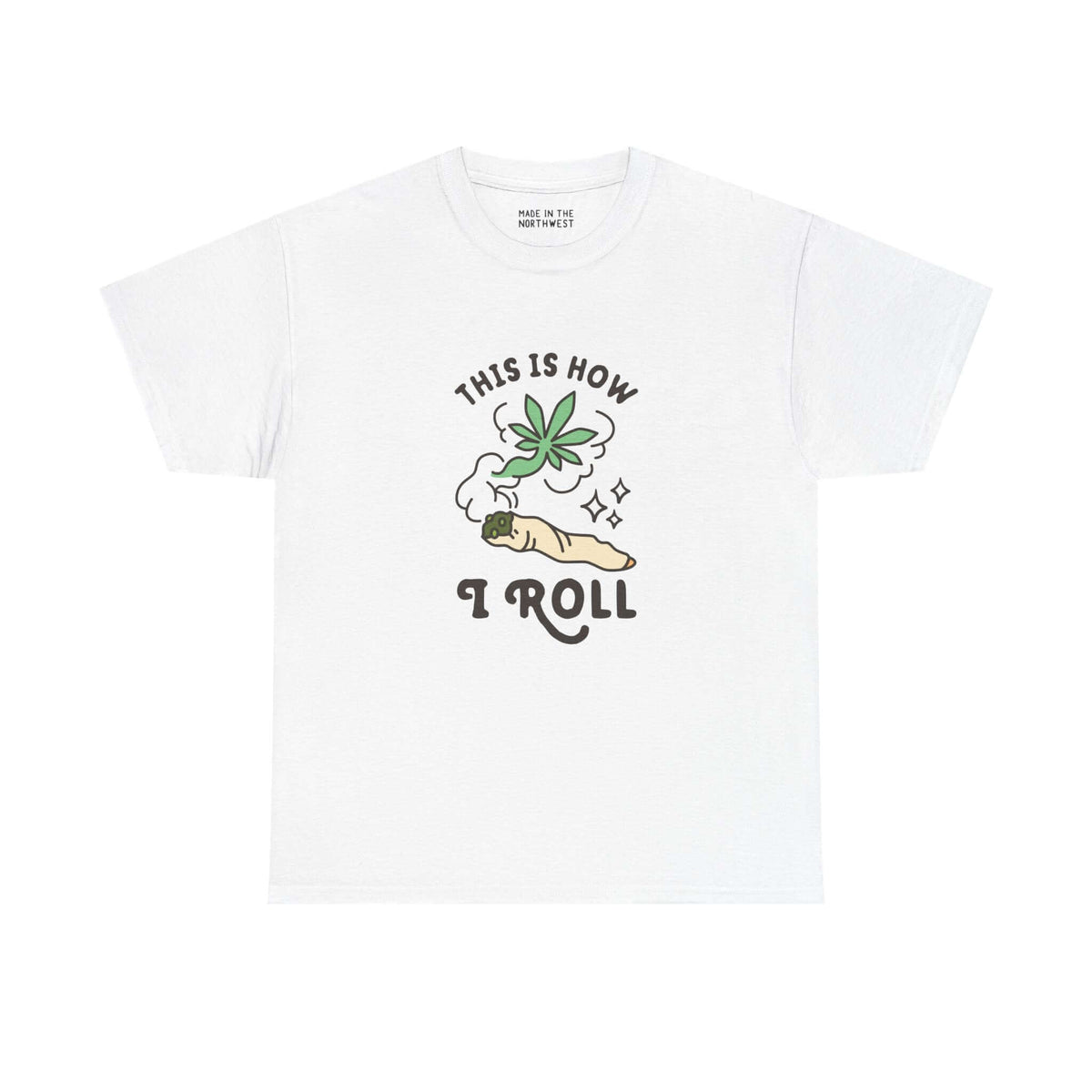 This is How I Roll athletic tee featuring a marijuana joint graphic for a laid-back vibe.