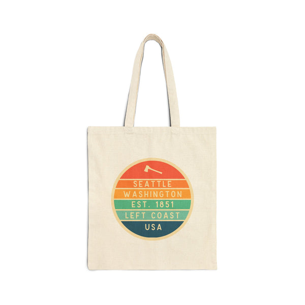 Left Coast Retro Seattle Cotton Canvas Tote Bag