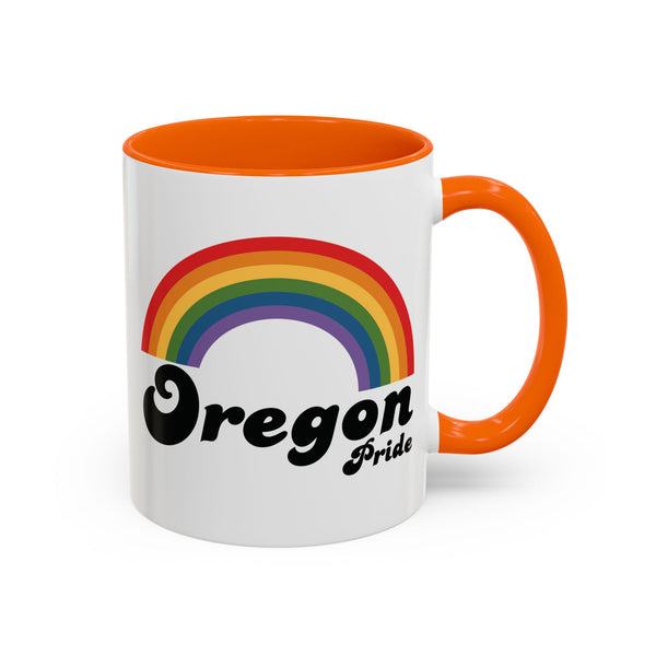 Retro Rainbow Oregon Pride Ceramic Coffee Mug