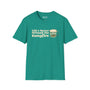 Turquoise unisex t-shirt with 'Life's Better Around the Campfire' and coffee mug graphic, perfect for outdoor lovers.
