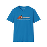 I'm Basically a Lumberjack blue t-shirt featuring a chainsaw graphic, perfect for woodworkers and lumberjack enthusiasts.