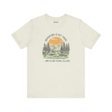 Premium soft tee with 'Adventure Is Out There... And So Are Serial Killers' design, perfect for true crime fans.