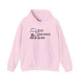 Keep Vancouver Beard hoodie in pink featuring a vintage bearded icon with sunglasses.