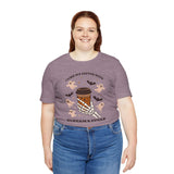 I Like My Coffee with Scream and Sugar Halloween Premium Soft Tee featuring a skeleton hand and coffee cup.