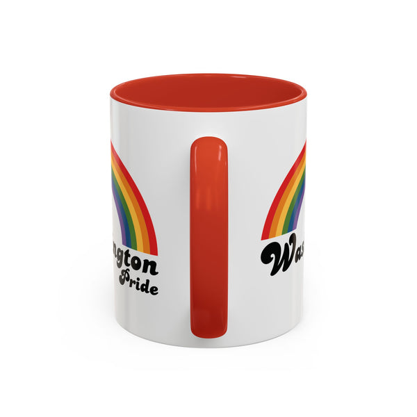 Retro Rainbow Washingon Pride Ceramic Coffee Mug