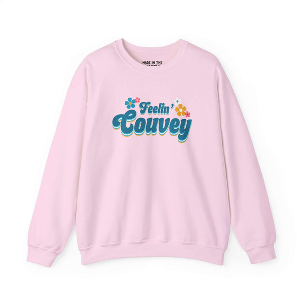 Pink Feelin' Couvey retro sweatshirt celebrating Vancouver, Washington with a fun, vibrant design.