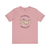 It's Never a Mannequin premium soft tee for true crime fans featuring a playful mannequin graphic.