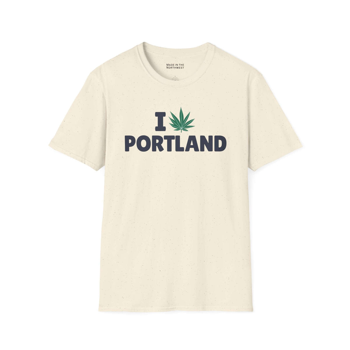 I Marijuana Portland T Shirt featuring a clean graphic design of "I [marijuana leaf] PORTLAND".