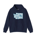 Washington typography hoodie creatively spelling 