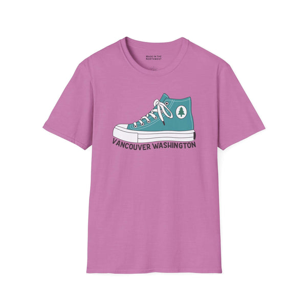 Kickin’ It in the 360 Vancouver T Shirt featuring a classic Converse hi top design.