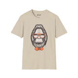 Gentleman of the Woods Bigfoot softstyle t-shirt featuring a sophisticated Sasquatch with glasses and bowtie.